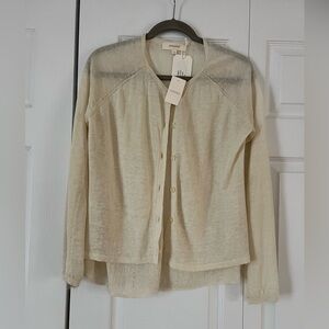 Inhabit Cream Women's Linen Cardigan
